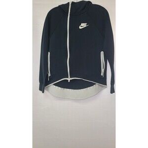 Nike Tech Fleece Hoodie Womens Small Black Tail Cape Full Zip